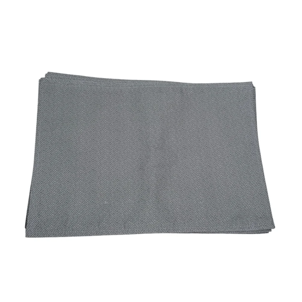 TOMMY BAHAMA Set of 4 Sullivan Herringbone Placemats 13x19in Indoor Outdoor Gray